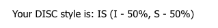 IS DISC Profile with percentages